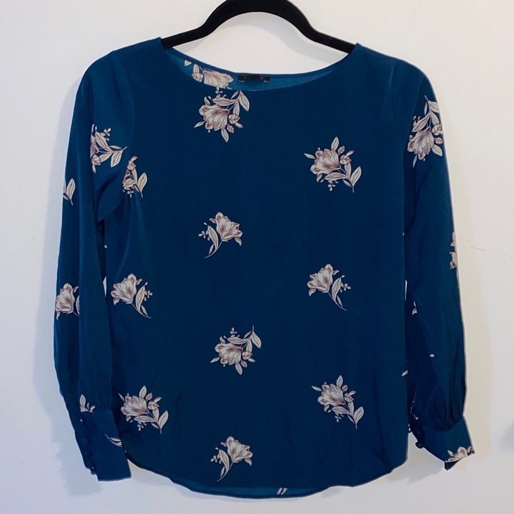 Ann Taylor Petite XXS teal blouse